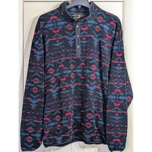 Eddie Bauer Aztec Southwest Pullover Snap Neck Fleece Mens Tall XXL
